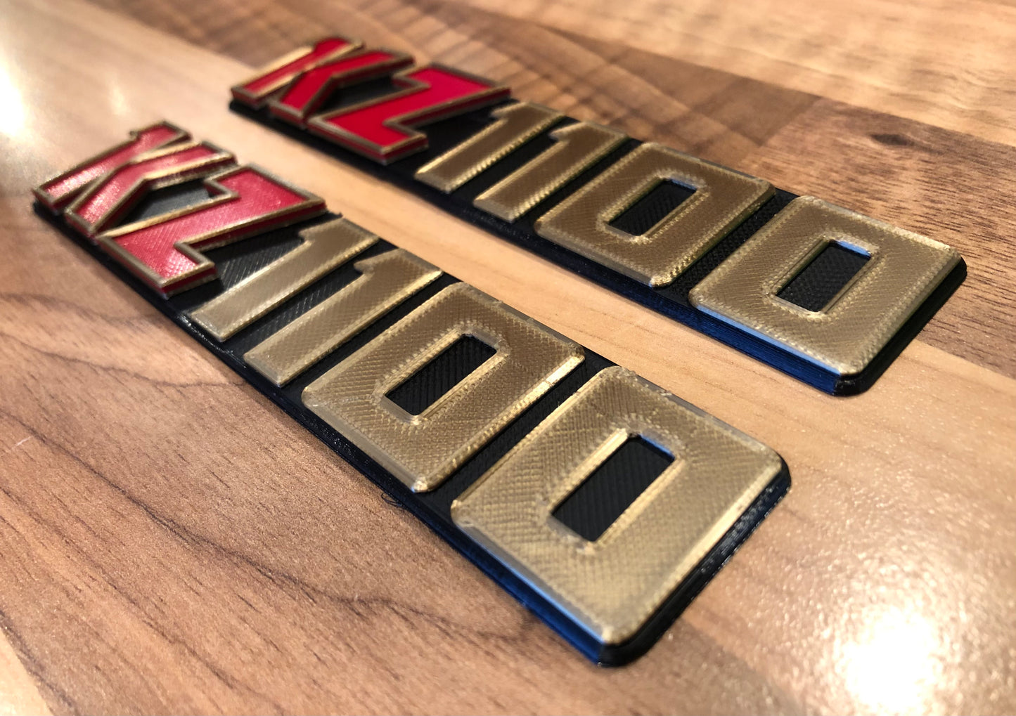 KZ1100 1100R Z1100 ZRX GPz1100 R Side Panel Badge Emblem KZ 1100 for Kawasaki Z ELR - [Red or Blue KZ] set 2