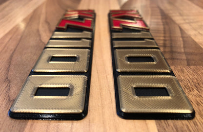 KZ1100 1100R Z1100 ZRX GPz1100 R Side Panel Badge Emblem KZ 1100 for Kawasaki Z ELR - [Red or Blue KZ] set 2
