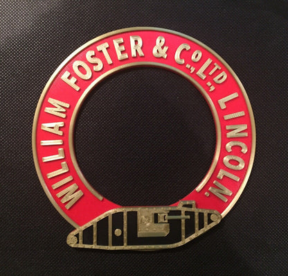 William Foster & Co Ltd Traction Engine Steam Badge Emblem