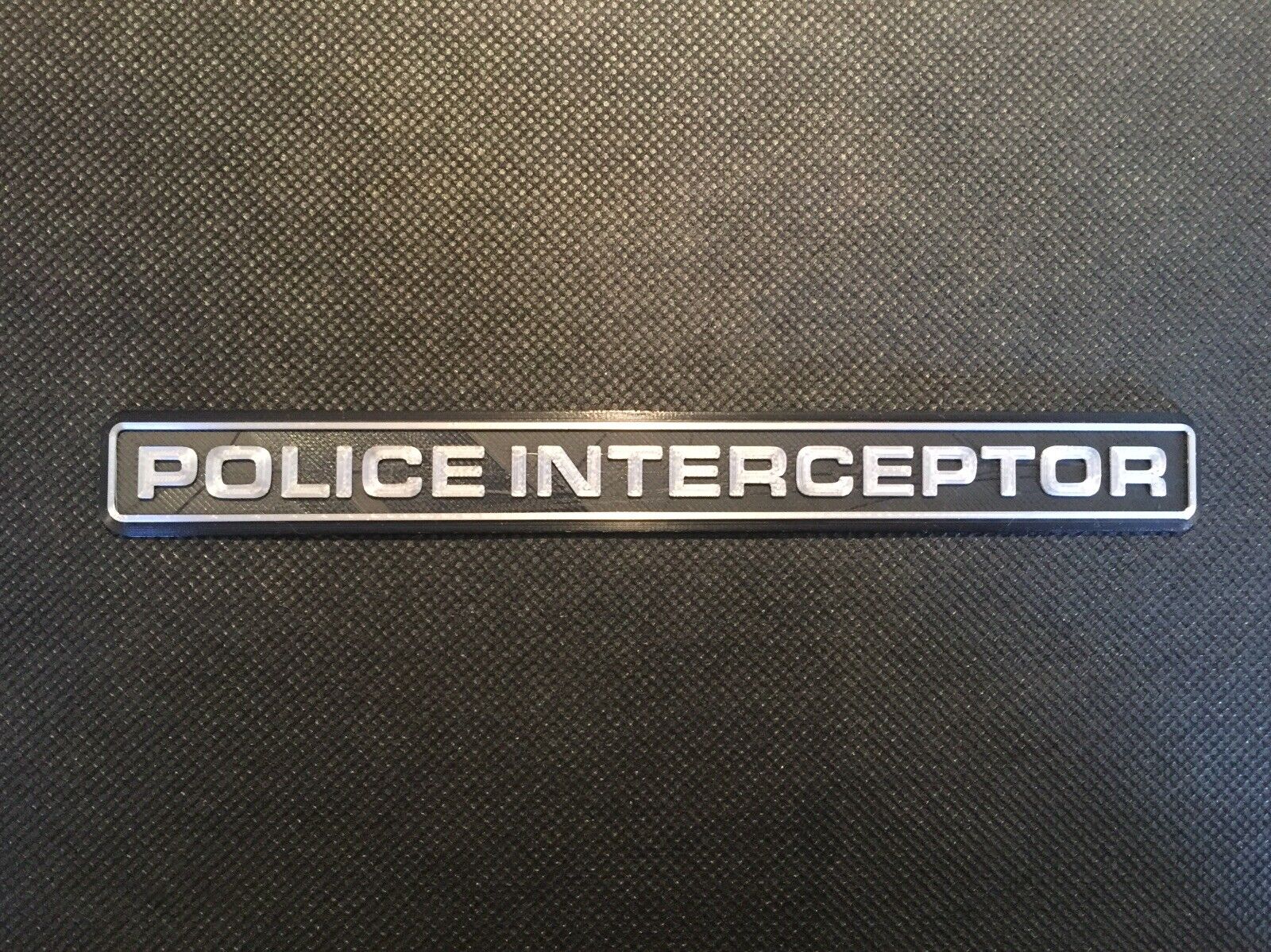 Police Interceptor Emblem Badge in Black & Silver - 6.75