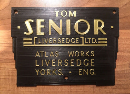 TOM SENIOR Milling Machine Plaque Emblem Badge