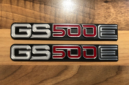 GS500E Side Panel Badges Emblems (set 2pcs) for Suzuki 500 - [Red or Blue 500]