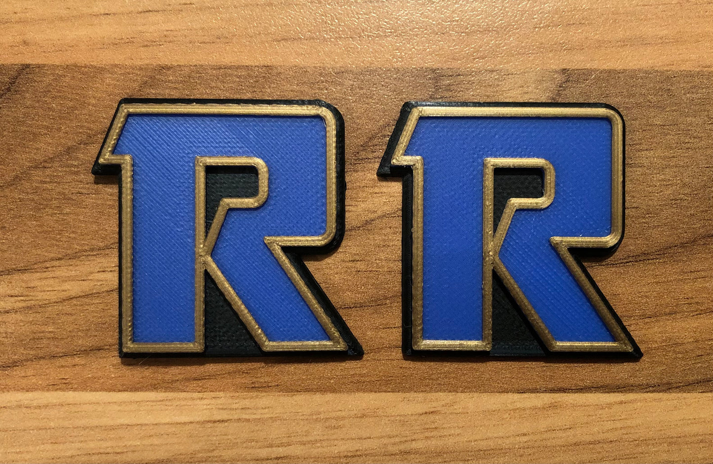 Pair of 2 x R Badges Emblems ELR Side Panel Badge for Kawasaki KZ J 1000R 1100R 1200R - [Red Blue Gold]