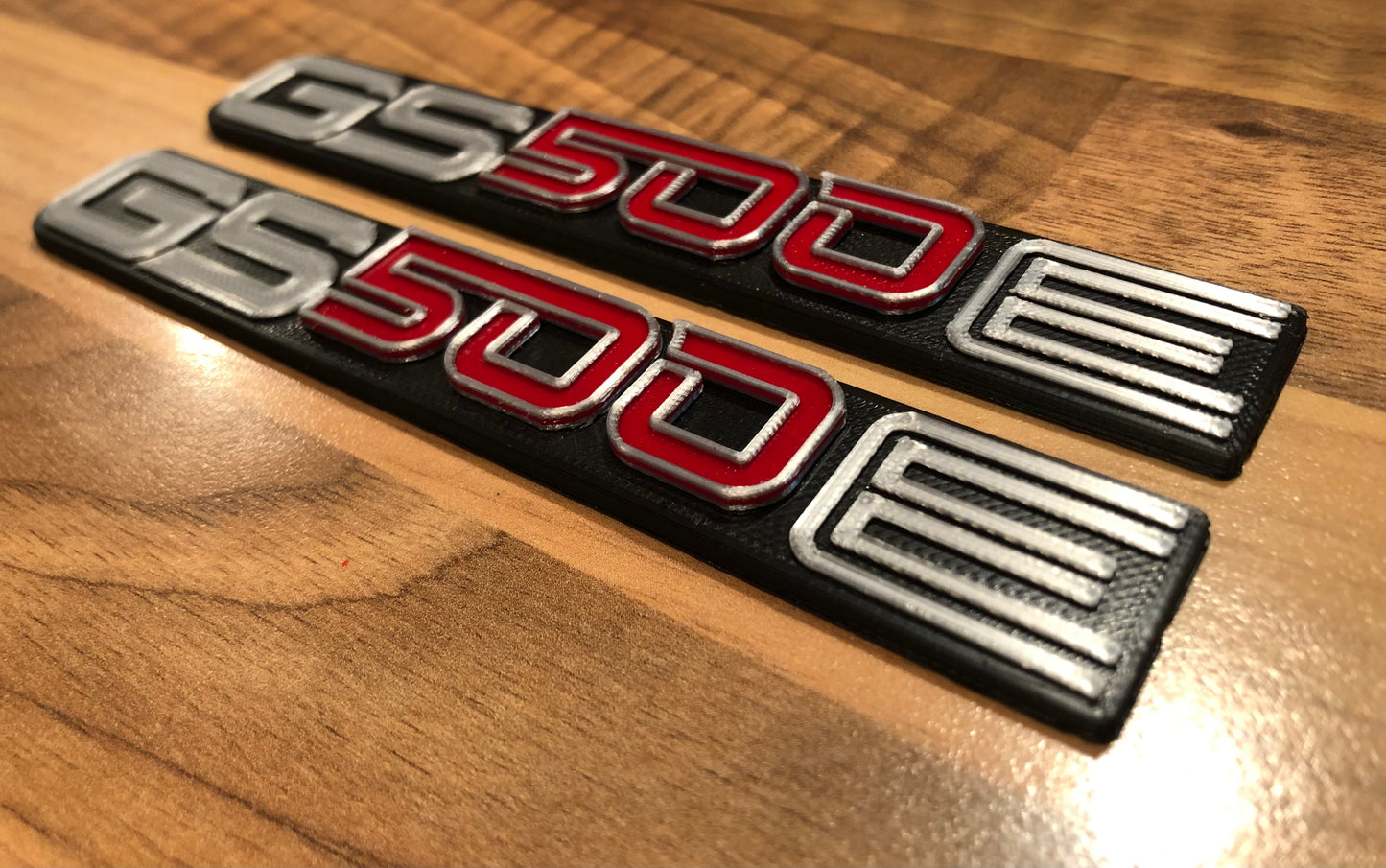 GS500E Side Panel Badges Emblems (set 2pcs) for Suzuki 500 - [Red or Blue 500]