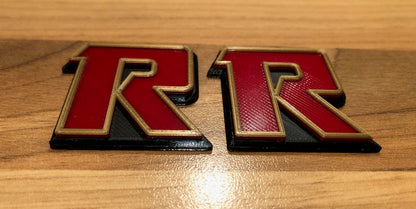 Pair of 2 x R Badges Emblems ELR Side Panel Badge for Kawasaki KZ J 1000R 1100R 1200R - [Red Blue Gold]